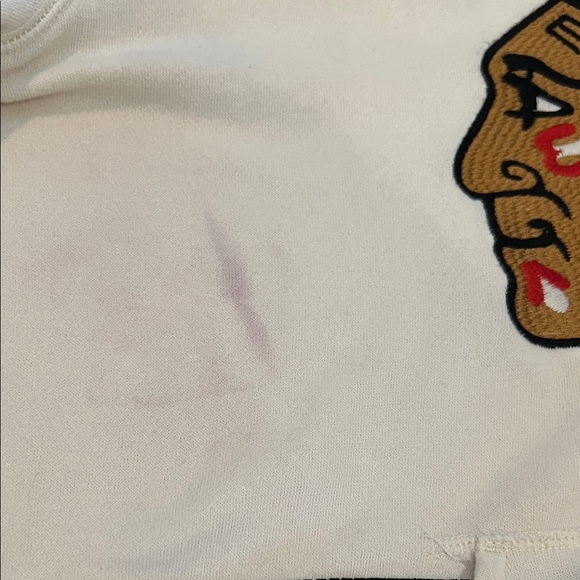 vintage CCM brand white lace-up jersey hoodie featuring the Chicago Blackhawks - Picture 4 of 9